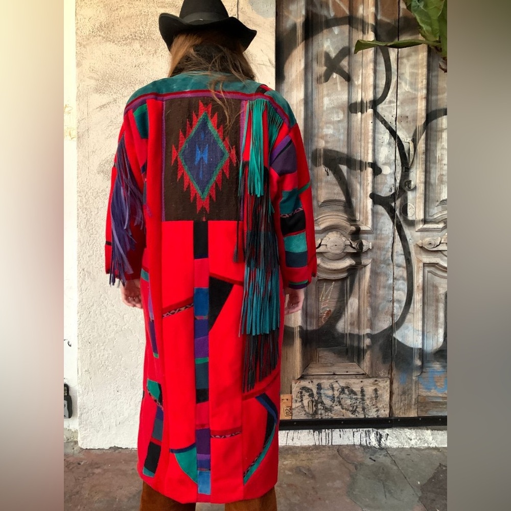 Aztec Vintage Wool Patchwork Coat